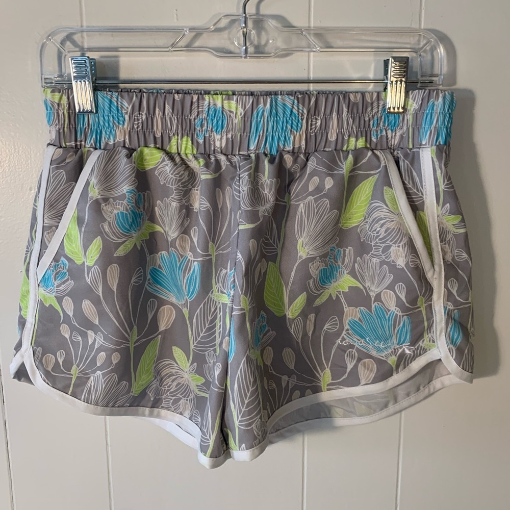 Floral gray athletic shorts